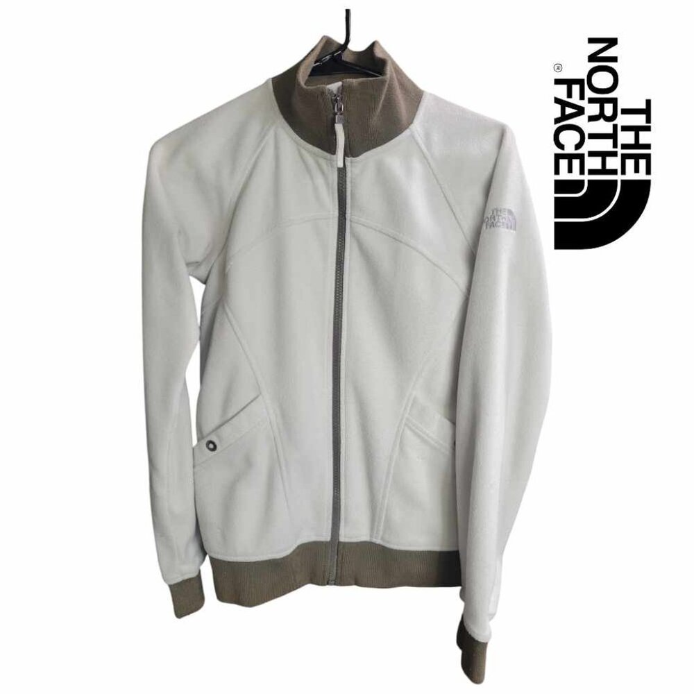 THE NORTH FACE Zip Up Fleece Women's Sz S- Cream / Kahiki (Greenish Brown)